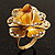 Gold-Tone Crystal Rose Cocktail Ring - view 2