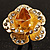Gold-Tone Crystal Rose Cocktail Ring - view 6