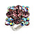 Square Fancy Lavender Crystal Fashion Ring (Silver Tone) - view 7