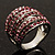 Silver Tone Wide Crystal Band Ring (Purple & Lavender) - view 7