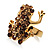 Amber Coloured Crystal Little Froggy Ring (Gold Tone) - view 4
