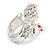 Rhodium Plated Crystal 'Cupid' Ring - view 7