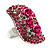 Crystal Rose Cocktail Ring (Silver Tone) - view 17