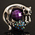 Burn Silver Purple Diamante Cat & Mouse Stretch Ring - view 7