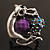 Burn Silver Purple Diamante Cat & Mouse Stretch Ring - view 9