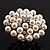 Oversized White Imitation Pearl Diamante Cocktail Ring (Silver Tone Metal) - 4.5cm Diameter - view 11