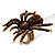 Oversized Amber Coloured Crystal Spider Stretch Cocktail Ring (Antique Gold Tone) - view 5