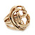 Bold Modern Dome-Shaped Wired Ring In Gold Plated Metal - 3cm Diameter