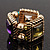 Gold Tone Multicoloured Flex Band Ring - Size 7/8 (Elasticized) - view 14