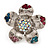 Multicoloured Diamante Daisy Flex Ring In Rhodium Plated Metal - view 4