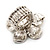Multicoloured Diamante Daisy Flex Ring In Rhodium Plated Metal - view 5
