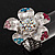 Multicoloured Diamante Daisy Flex Ring In Rhodium Plated Metal - view 2