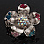 Multicoloured Diamante Daisy Flex Ring In Rhodium Plated Metal - view 6