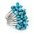 Wide Chunky Azure Blue Freshwater Pearl Ring (Silver Plated Metal) - view 3