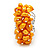 Wide Chunky Orange Freshwater Pearl Ring (Silver Plated Metal) - view 3