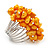 Wide Chunky Orange Freshwater Pearl Ring (Silver Plated Metal) - view 5
