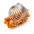 Wide Chunky Orange Freshwater Pearl Ring (Silver Plated Metal) - view 6