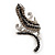 Exotic Swarovski Crystal Lizard Ring In Rhodium Plated Metal - view 7