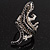 Exotic Swarovski Crystal Lizard Ring In Rhodium Plated Metal - view 12