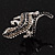 Exotic Swarovski Crystal Lizard Ring In Rhodium Plated Metal - view 14