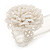 Snow White Glass Bead Flower Stretch Ring - view 5