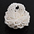 Snow White Glass Bead Flower Stretch Ring - view 3