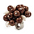 Freshwater Pearl & Bead Cluster Silver Tone Ring (Chocolate & Light Cream) - Adjustable