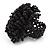 Large Black Glass Bead Flower Stretch Ring - view 4