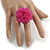 Light Pink Glass Bead Flower Stretch Ring - view 10