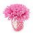 Light Pink Glass Bead Flower Stretch Ring - view 6
