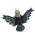 Bold Crystal Bird Ring In Rhodium Plated Metal (Blue) - view 8