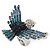 Bold Crystal Bird Ring In Rhodium Plated Metal (Blue) - view 12