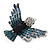 Bold Crystal Bird Ring In Rhodium Plated Metal (Blue) - view 2