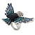 Bold Crystal Bird Ring In Rhodium Plated Metal (Blue) - view 10