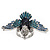Bold Crystal Bird Ring In Rhodium Plated Metal (Blue) - view 4