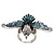 Bold Crystal Bird Ring In Rhodium Plated Metal (Blue) - view 13