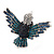 Bold Crystal Bird Ring In Rhodium Plated Metal (Blue) - view 15