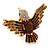 Bold Crystal Bird Ring In Gold Plated Metal (Brown)