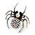 Stunning AB Crystal Spider Cocktail Ring in Burnt Silver Plating - view 5