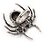 Stunning AB Crystal Spider Cocktail Ring in Burnt Silver Plating - view 3
