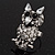 Funky Diamante Owl Ring In Burnt Silver Plating - Adjustable - view 4