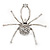 Large Clear Diamante 'Spider' Ring In Silver Tone Metal - 6.5cm Diameter - Adjustable 7/9 Size - view 8