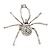 Large Clear Diamante 'Spider' Ring In Silver Tone Metal - 6.5cm Diameter - Adjustable 7/9 Size - view 2