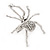 Large Clear Diamante 'Spider' Ring In Silver Tone Metal - 6.5cm Diameter - Adjustable 7/9 Size - view 7