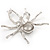 Large Clear Diamante 'Spider' Ring In Silver Tone Metal - 6.5cm Diameter - Adjustable 7/9 Size - view 5