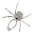 Large Clear Diamante 'Spider' Ring In Silver Tone Metal - 6.5cm Diameter - Adjustable 7/9 Size - view 9