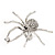 Large Clear Diamante 'Spider' Ring In Silver Tone Metal - 6.5cm Diameter - Adjustable 7/9 Size - view 4