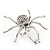 Large Clear Diamante 'Spider' Ring In Silver Tone Metal - 6.5cm Diameter - Adjustable 7/9 Size - view 6