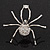 Large Clear Diamante 'Spider' Ring In Silver Tone Metal - 6.5cm Diameter - Adjustable 7/9 Size - view 3