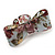 Large Pale Blue/Red/Pink Acrylic Floral Bow Ring - size 8 - view 3
